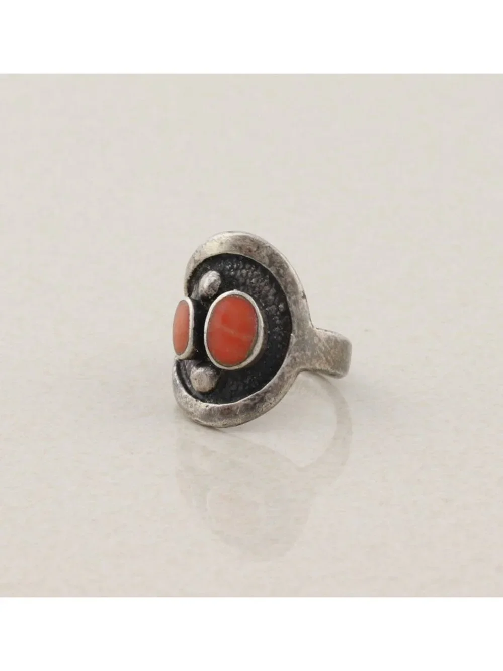 Sterling Silver Coral Ring Size 5 1/2 Woman Teen Children's Pinky - Picture 5 of 6